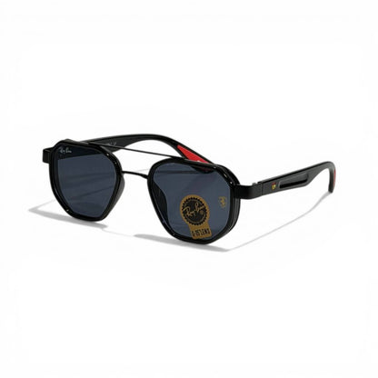 Ray-Ban Ferrari Hexagonal Black Sunglasses – G15 Lens Sport Luxury Edition 🕶️🏎️
