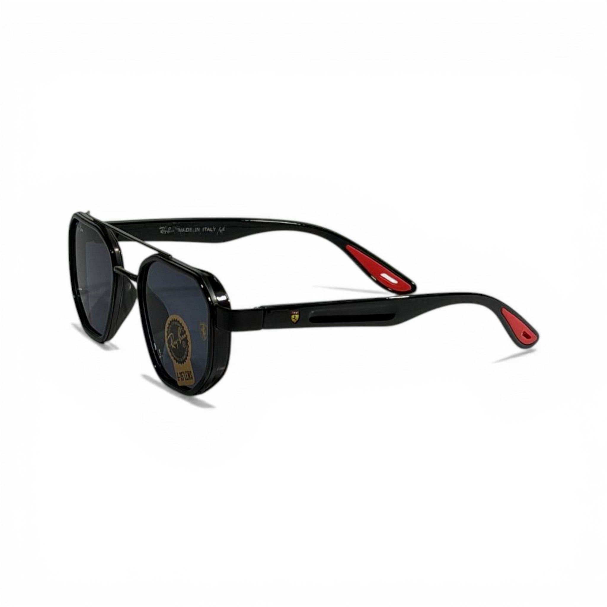Ray-Ban Ferrari Hexagonal Black Sunglasses – G15 Lens Sport Luxury Edition 🕶️🏎️