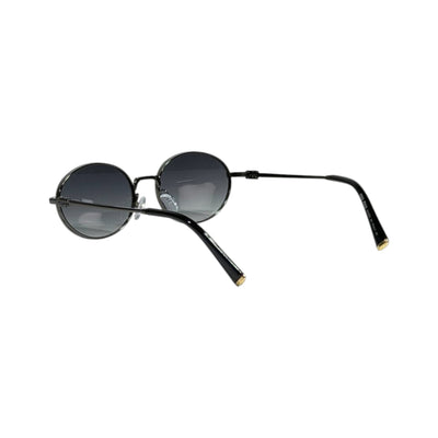 Miu Miu Black Oval Metal Sunglasses 🖤✨ Luxury Women Vintage Designer Shades