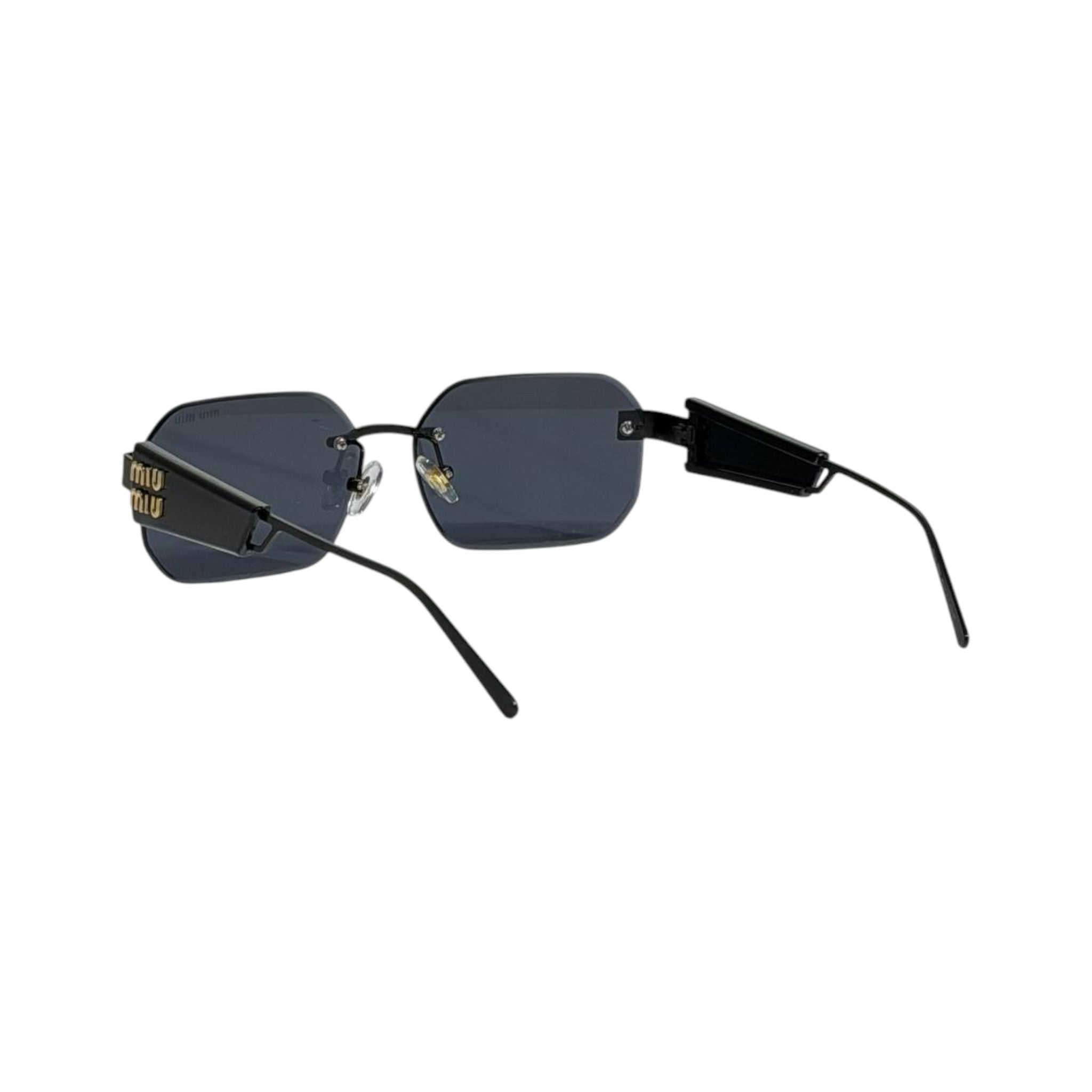 Miu Miu Luxe Rimless Square Black Sunglasses 🖤✨ Premium Fashion Statement