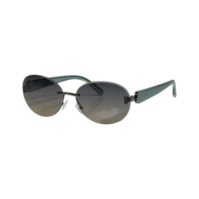 Miu Miu Elegant Oval Rimless Sunglasses 💚✨ Luxury Gradient Fashion Shades