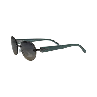 Miu Miu Elegant Oval Rimless Sunglasses 💚✨ Luxury Gradient Fashion Shades