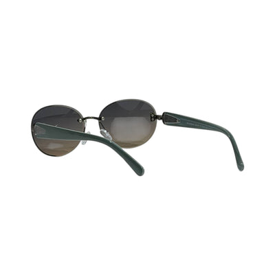 Miu Miu Elegant Oval Rimless Sunglasses 💚✨ Luxury Gradient Fashion Shades