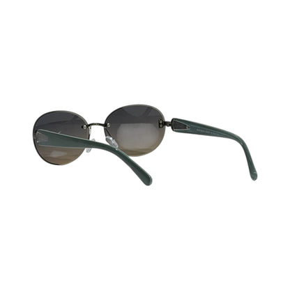 Miu Miu Elegant Oval Rimless Sunglasses 💚✨ Luxury Gradient Fashion Shades