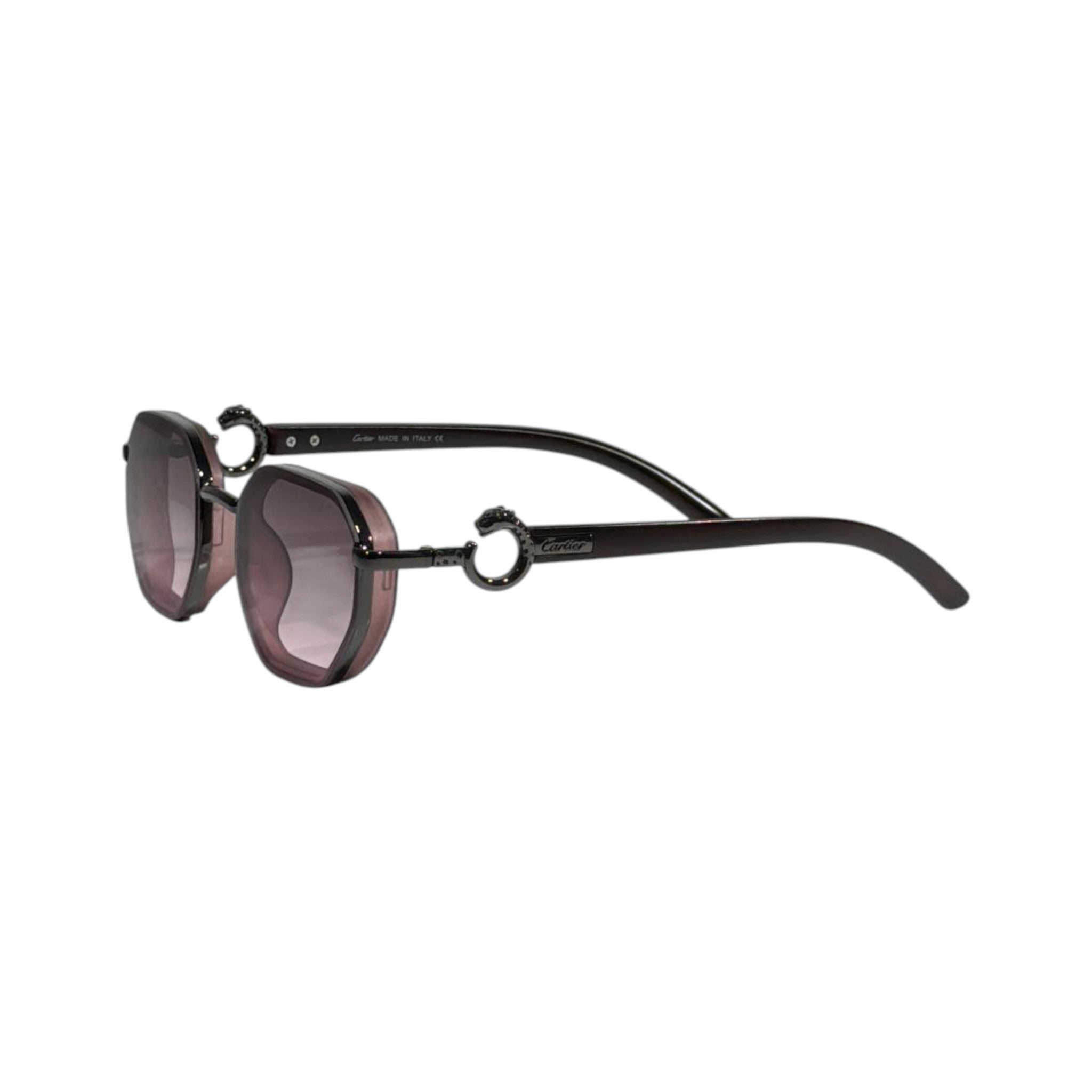 Cartier Luxe Octagon Burgundy Sunglasses ❤️✨ Elegant Designer Statement Eyewear