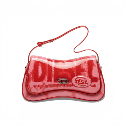 👜 Diesel Red Patent Shoulder Bag – Bold Y2K Statement ❤️