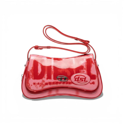 👜 Diesel Red Patent Shoulder Bag – Bold Y2K Statement ❤️