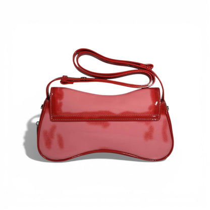 👜 Diesel Red Patent Shoulder Bag – Bold Y2K Statement ❤️