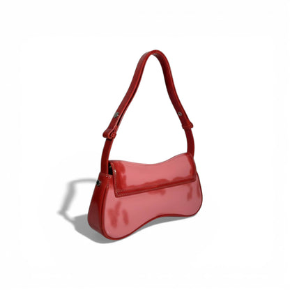 👜 Diesel Red Patent Shoulder Bag – Bold Y2K Statement ❤️