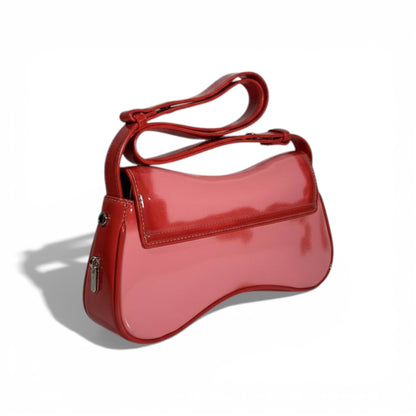 👜 Diesel Red Patent Shoulder Bag – Bold Y2K Statement ❤️