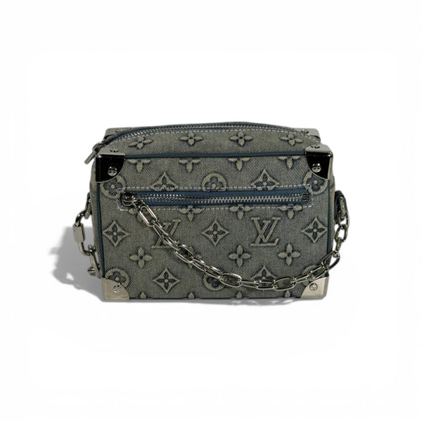 👜 Louis Vuitton Monogram Canvas Mini Trunk Crossbody – Grey 🖤✨