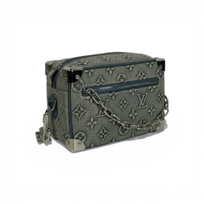 👜 Louis Vuitton Monogram Canvas Mini Trunk Crossbody – Grey 🖤✨