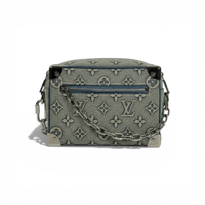 👜 Louis Vuitton Monogram Canvas Mini Trunk Crossbody – Grey 🖤✨