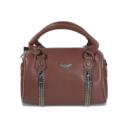 👜 Zadig & Voltaire Style Leather Mini Top-Handle Bag – Brown 🤎✨