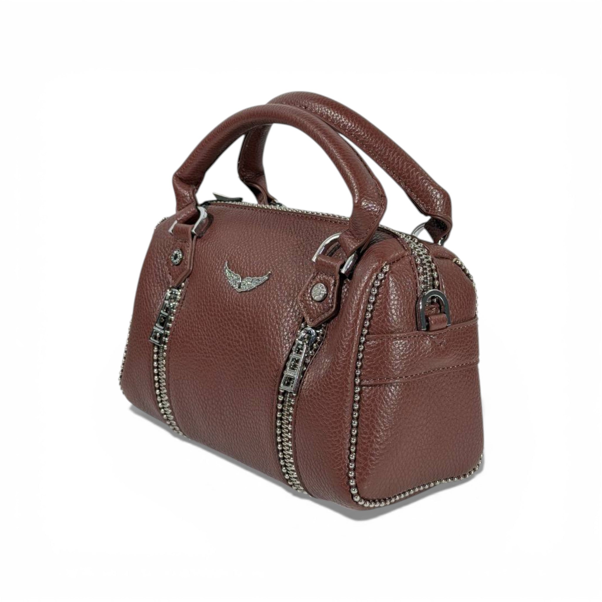 👜 Zadig & Voltaire Style Leather Mini Top-Handle Bag – Brown 🤎✨