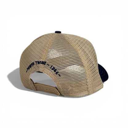 🧢 DSQUARED2 Canada Trucker Cap – Navy & Beige Mesh Edition
