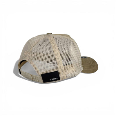 🧢 AMIRI Monogram Trucker Cap – Beige Mesh Luxury Edition