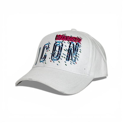 🧢 DSQUARED2 ICON Distressed White Cap