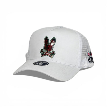 🧢 White Skull Bunny Trucker Cap – Street Edition