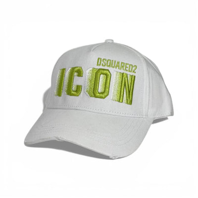 🧢 DSQUARED2 ICON White Cap – Green Embroidered Logo