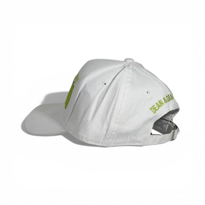 🧢 DSQUARED2 ICON White Cap – Green Embroidered Logo