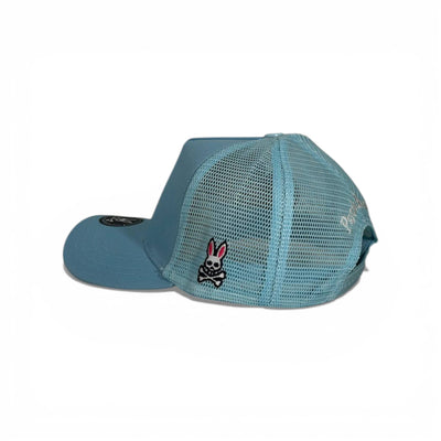 🧢 Psycho Bunny Light Blue Mesh Cap – Bunny Skull Logo