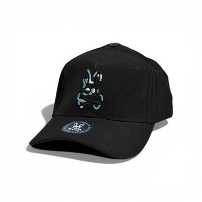 🧢 Psycho Bunny Logo Cap – Black