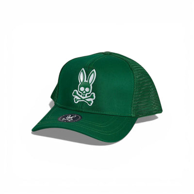 🧢 Psycho Bunny Green Trucker Cap – Iconic Skull Edition 💚🐰💀