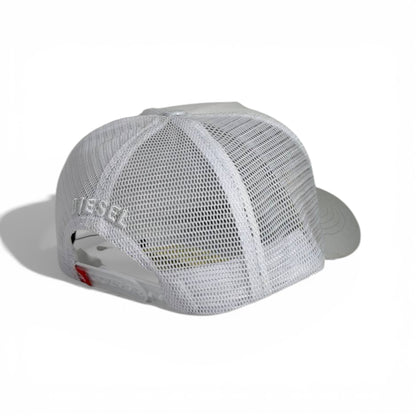 🧢 Diesel White Trucker Cap – Bold Red Logo Edition 🤍🔥