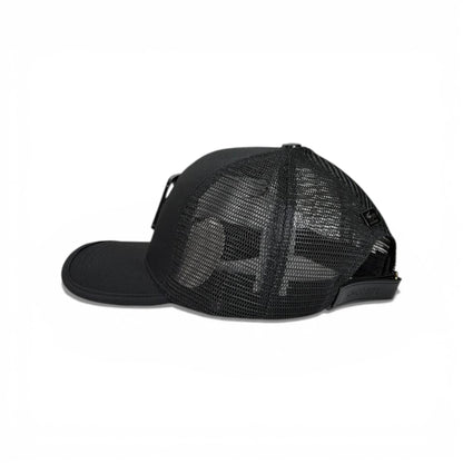 🧢 Lacoste Black Trucker Cap – Tonal Crocodile Edition 🖤🐊✨
