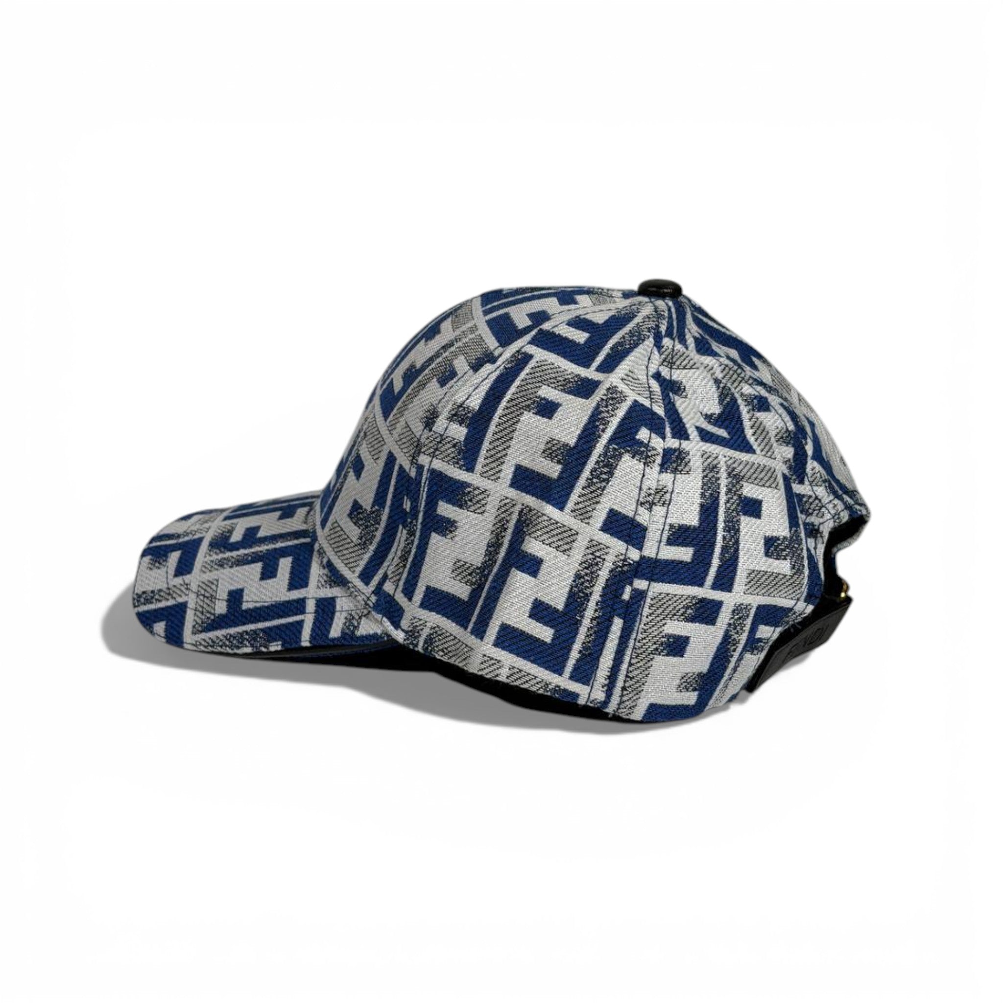 🧢 Fendi FF Monogram Baseball Cap – Blue Iconic Edition 💙✨