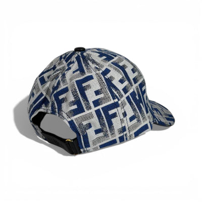 🧢 Fendi FF Monogram Baseball Cap – Blue Iconic Edition 💙✨
