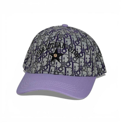 🧢 Dior Oblique Baseball Cap – Purple Star Logo Edition 💜✨