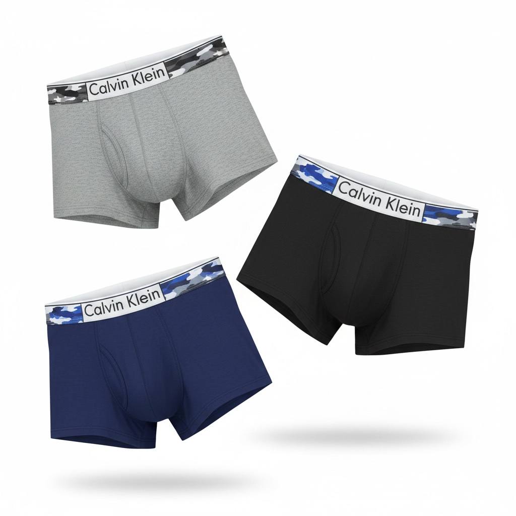 Calvin Klein 3-Pack Camo Waistband Boxer Briefs 🔥🩲 Premium Everyday Comfort Set
