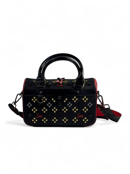 Christian Louboutin Black & Red Studded Duffle Bag 🖤❤️✨ | Luxury Designer Handbag