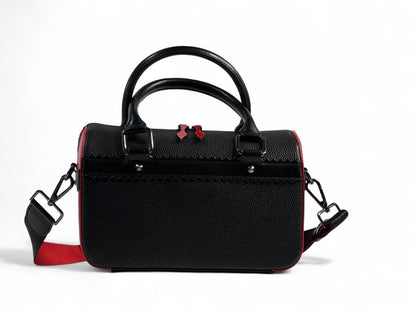 Christian Louboutin Black & Red Studded Duffle Bag 🖤❤️✨ | Luxury Designer Handbag