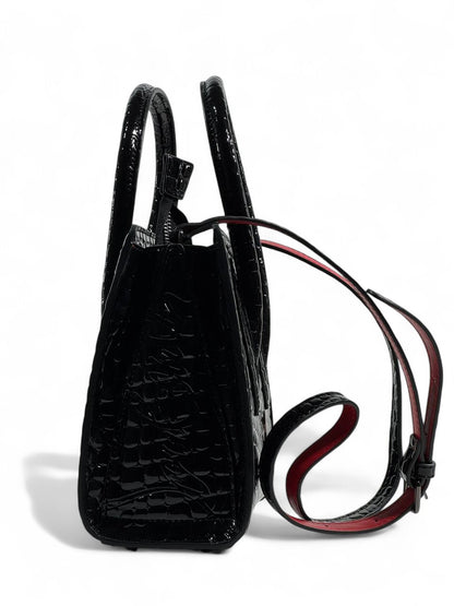 Christian Louboutin Black Croc-Embossed Mini Bag 🖤❤️✨ | Luxury Designer Crossbody & Tote