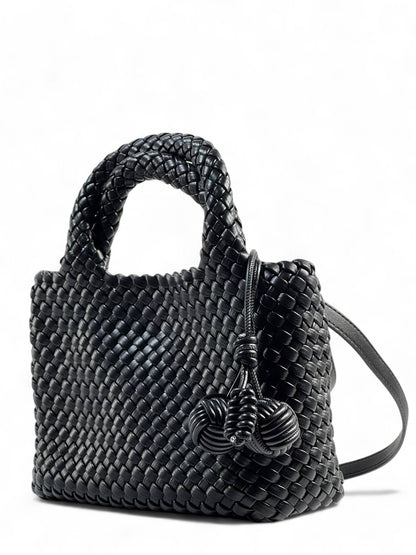 Bottega Veneta Black Woven Tote & Pouch Set 🖤✨ | Luxury Intrecciato Leather Handbag