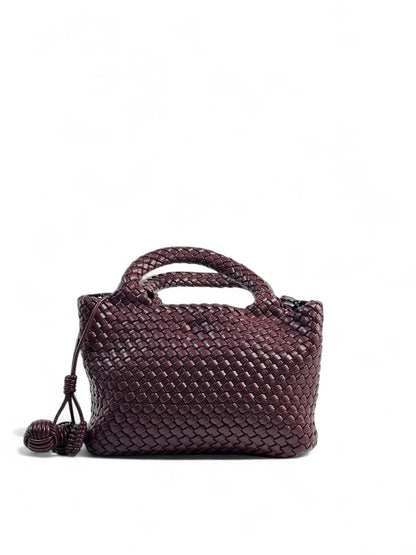 Bottega Veneta BurgundyWoven Tote & Pouch Set 🍷✨ | Luxury Intrecciato Leather Bag