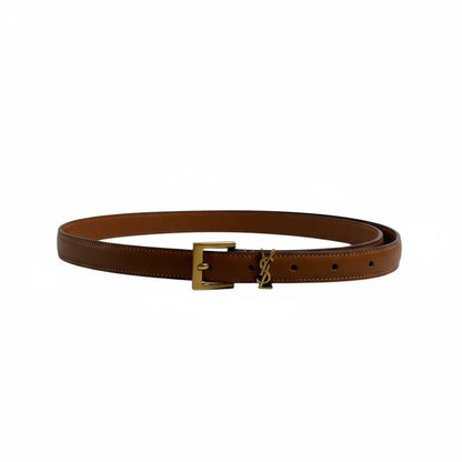Saint Laurent Tan Leather Belt with Box 🤎📦✨ | YSL Gold Buckle Luxury Designer Accessory