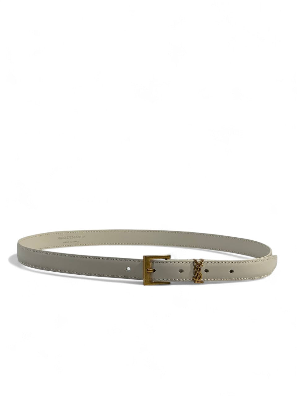 🤍 Yves Saint Laurent Cream Belt with Box ✨ | Effortless Parisian Elegance