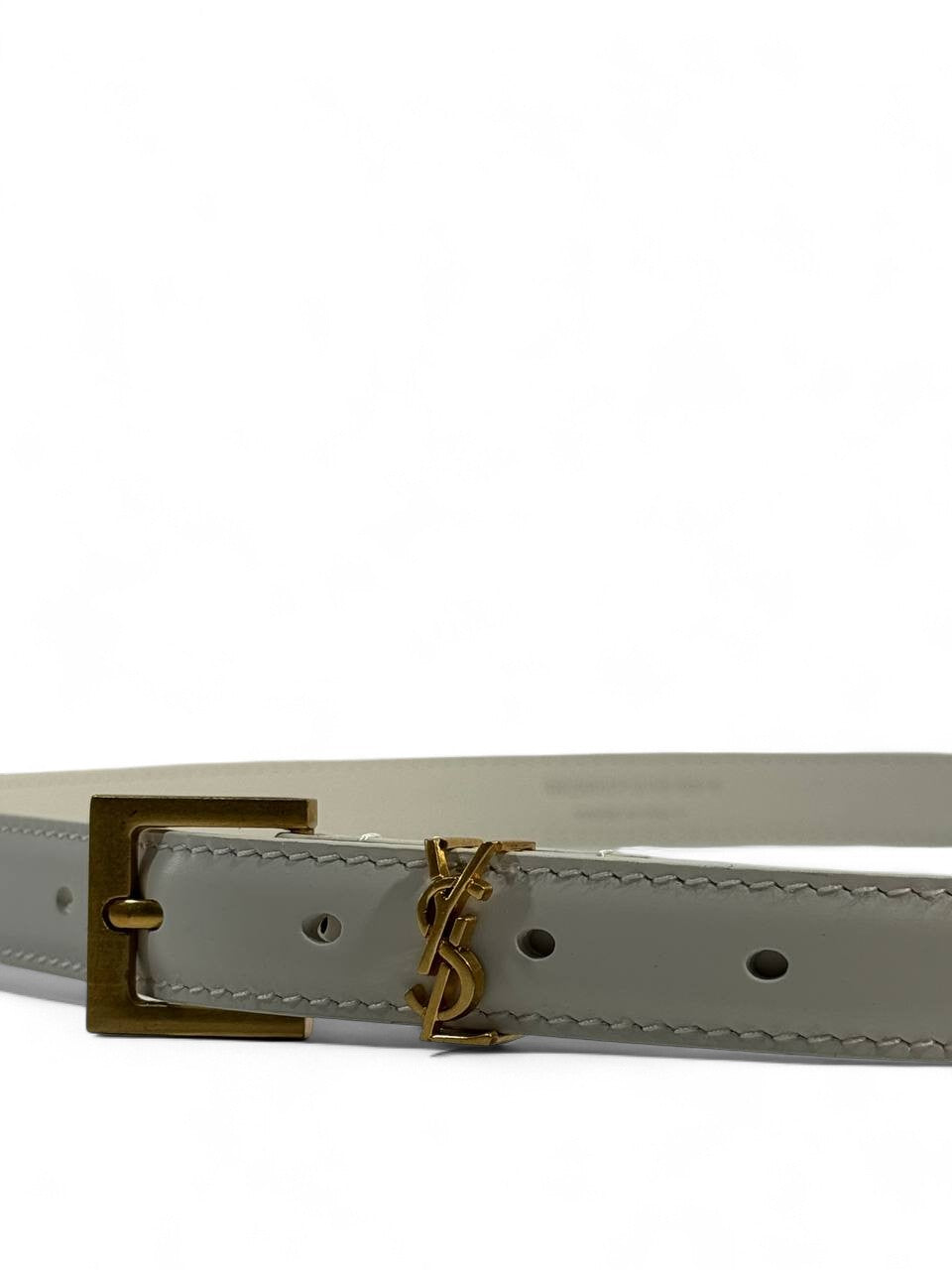 🤍 Yves Saint Laurent Cream Belt with Box ✨ | Effortless Parisian Elegance