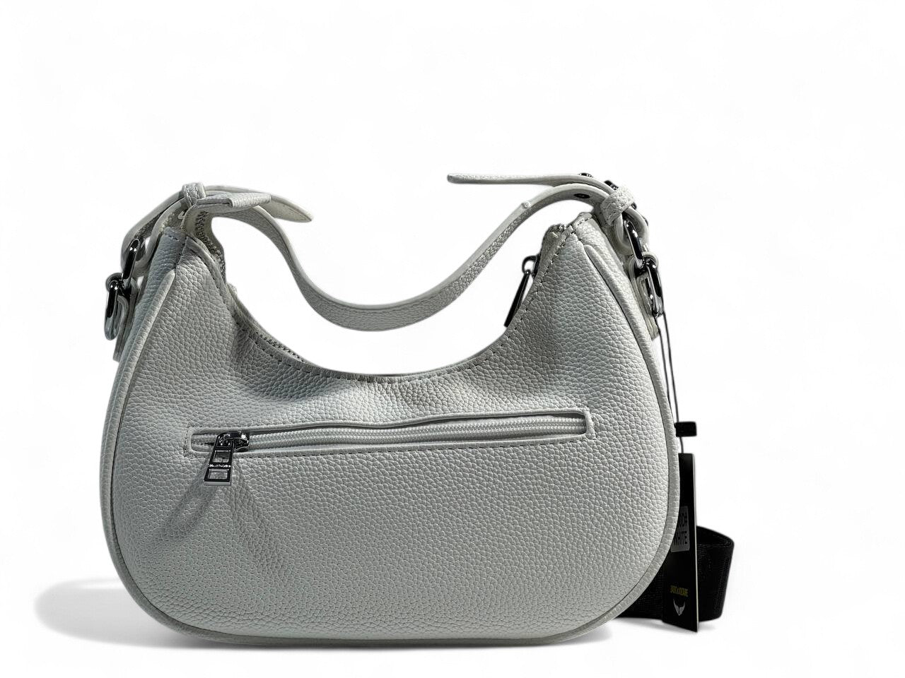 Zadig & Voltaire White Crystal Studded Shoulder Bag ✨🖤 | Elegant Crossbody with Logo Strap