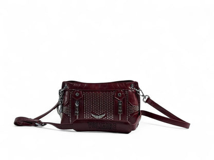 Zadig & Voltaire Burgundy Studded Crossbody Bag ❤️🔥 | Rock-Chic Shoulder Bag
