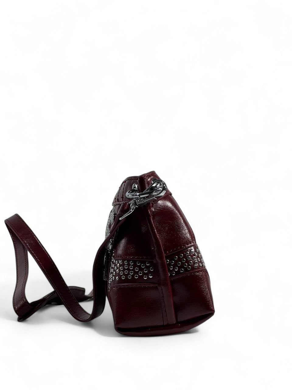 Zadig & Voltaire Burgundy Studded Crossbody Bag ❤️🔥 | Rock-Chic Shoulder Bag