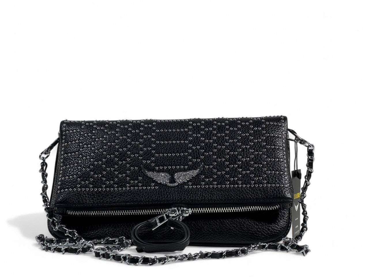 Zadig & Voltaire Black Studded Leather Shoulder Bag 🖤✨ | Iconic Parisian Glam