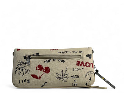 Zadig & Voltaire Graffiti Cream Clutch – Playful Parisian Chic