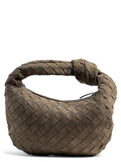 ✨ Bottega Style Knotted Woven Shoulder Bag – Mocha Brown