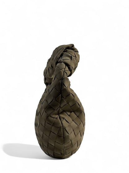 ✨ Bottega Style Knotted Woven Shoulder Bag – Mocha Brown