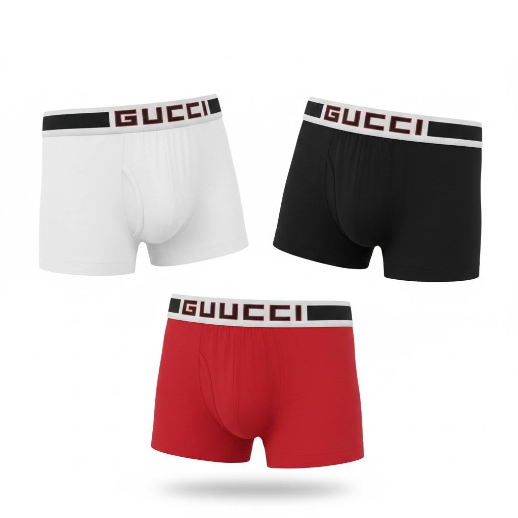 Gucci Signature 3-Pack Boxer Briefs 🔥 Premium Men’s Luxury Underwear Set